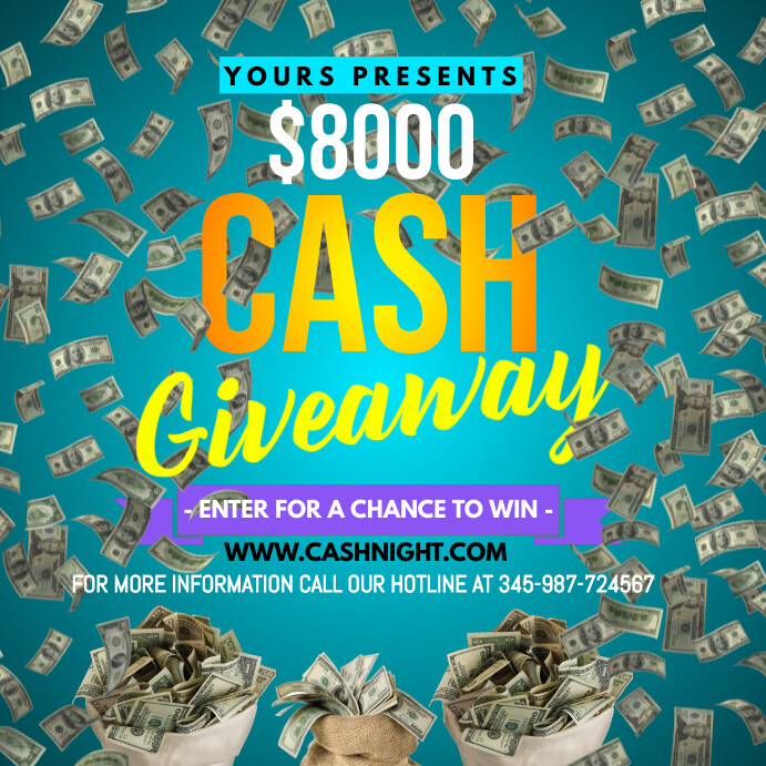 cash giveaway Template | PosterMyWall
