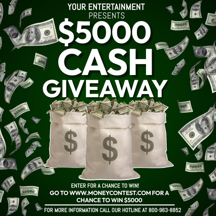 Cash Giveaway Template | PosterMyWall