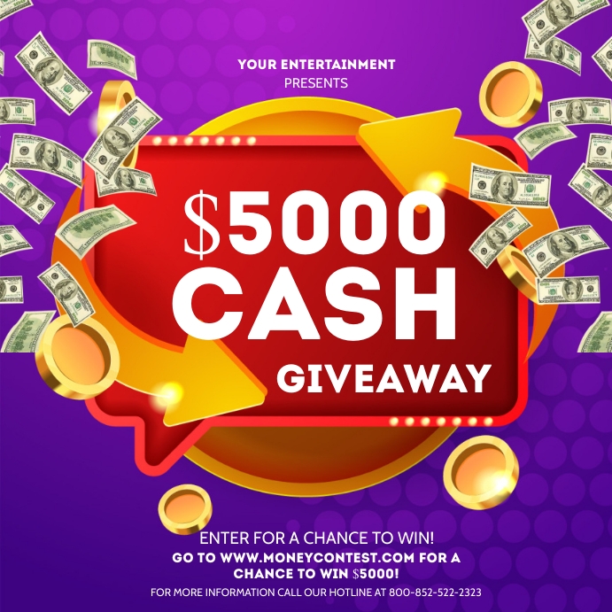 CASH GIVEAWAY Template | PosterMyWall