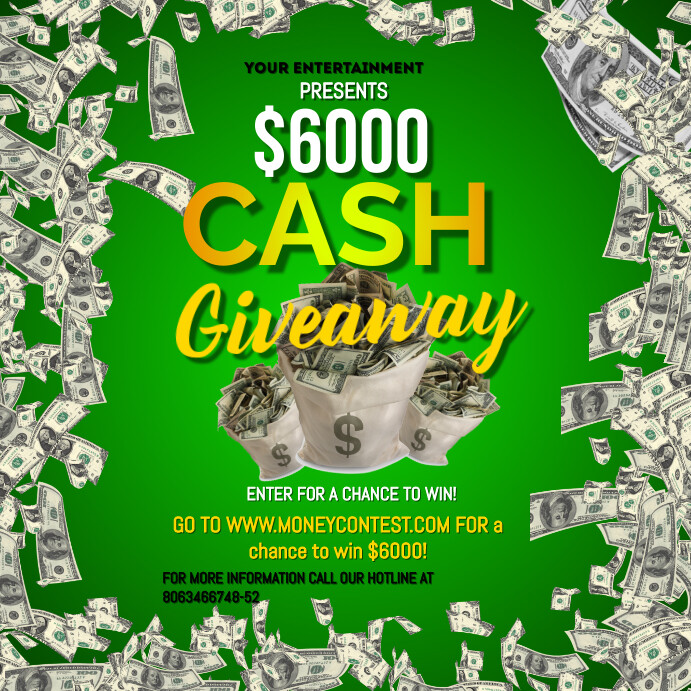 Plantilla de Cash Giveaway Instagram Post | PosterMyWall
