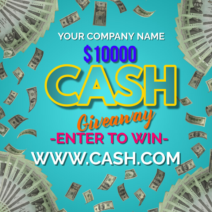 Cash Giveaway Instagram Post Template | PosterMyWall