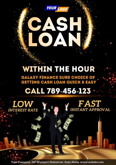 Cash loan advertisement template A4