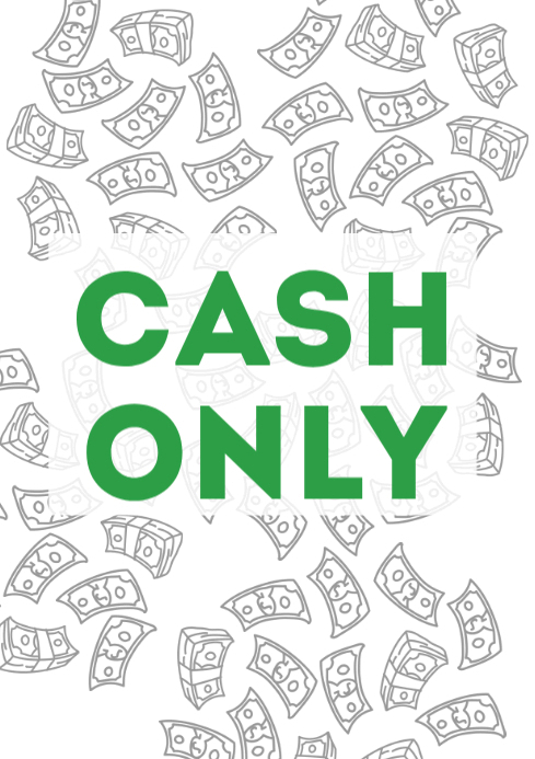 Printable Cash Only Sign