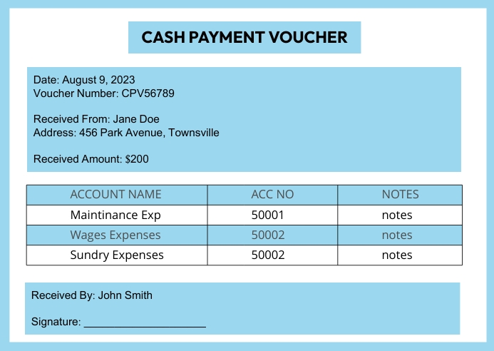 cash payment voucher Template | PosterMyWall