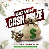 cash prize giveaway Publicación de Instagram template