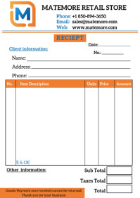 Receipt Template PosterMyWall