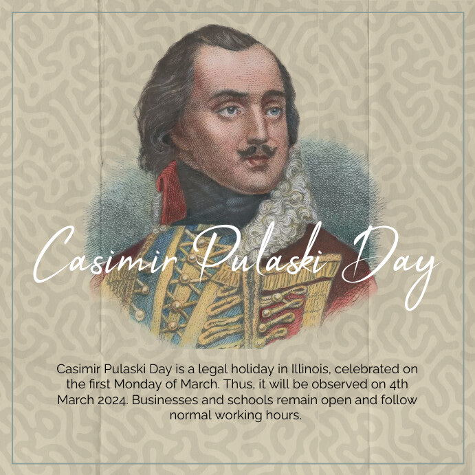 Casimir Pulaski Day Instagram Post template