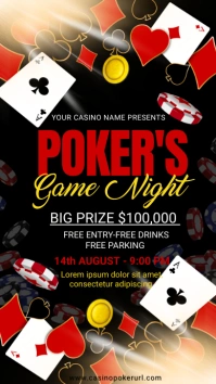 Casino, casino night,poker Instagram Story template