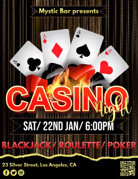 Casino, Casino Night Flyer (US Letter) template