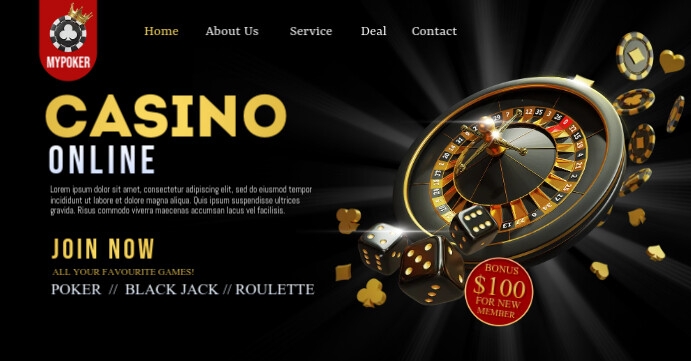 Casino & Poker Web Banner Template Okładka wydarzenia na Facebooku