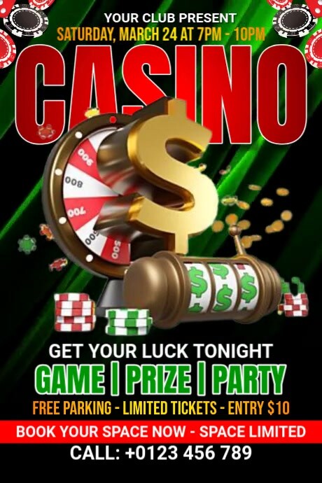 Casino Ads โปสเตอร์ template