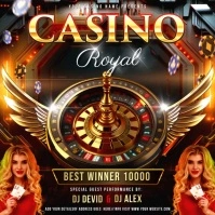 casino bar night video ads flyer Instagram Post template