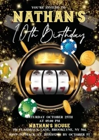 Casino Birthday Party Invitation A4 template