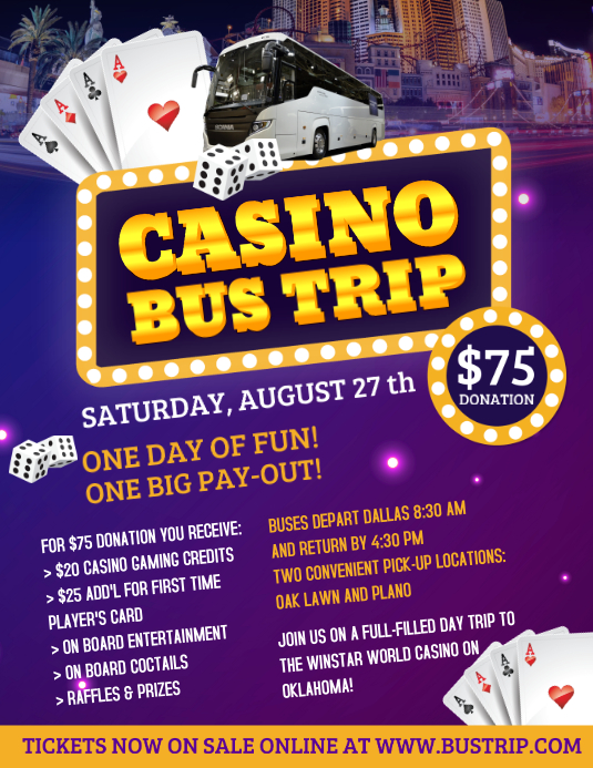 Casino Bus Trip Flyer Template PosterMyWall