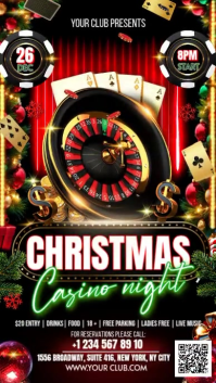 Schwarz Christmas Casino Night Digital Display Template