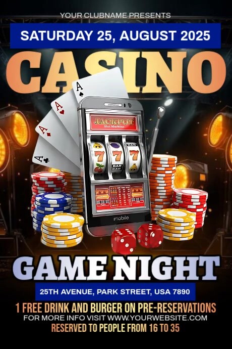 Casino Game Night Cartaz template
