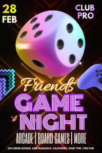 Casino Game Night Event Poster Video Affiche template