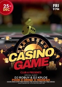 Casino Game Night Flyer A6 template