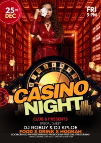 Casino Game Night Flyer A3 template