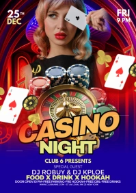 Casino Game Night Flyer A2 template