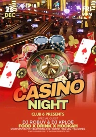 Casino Game Night Flyer A2 template