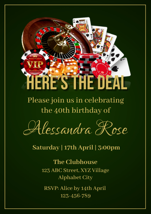 Modele Invitation D Anniversaire De Nuit De Casino Postermywall Modele Invitation D Anniversaire De Nuit De Casino Postermywall