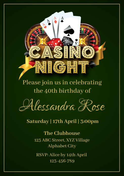Modele Invitation D Anniversaire De Nuit De Casino Postermywall Modele Invitation D Anniversaire De Nuit De Casino Postermywall