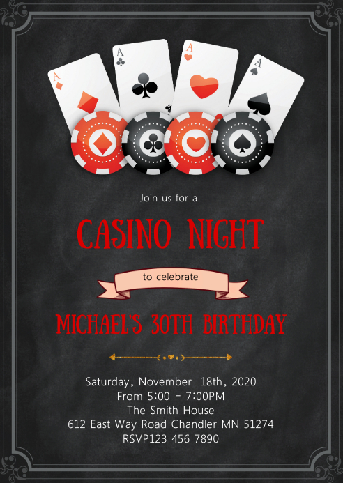 Modele Casino Nuit Invitation Anniversaire Fete Postermywall Modele Casino Nuit Invitation Anniversaire Fete Postermywall