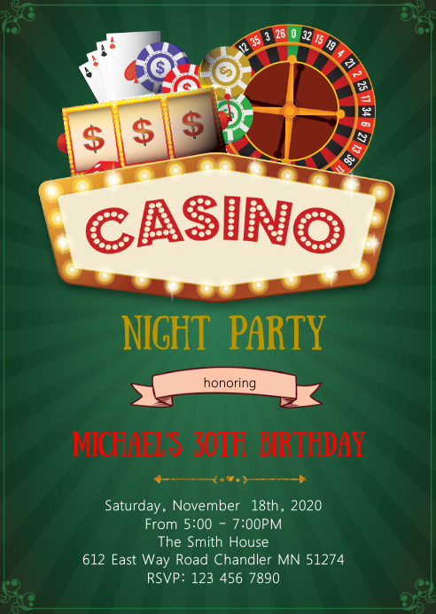 Modele Casino Nuit Anniversaire Fete Theme Invitation Postermywall Modele Casino Nuit Anniversaire Fete Theme Invitation Postermywall