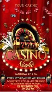 Casino Night Digitalt display (9:16) template