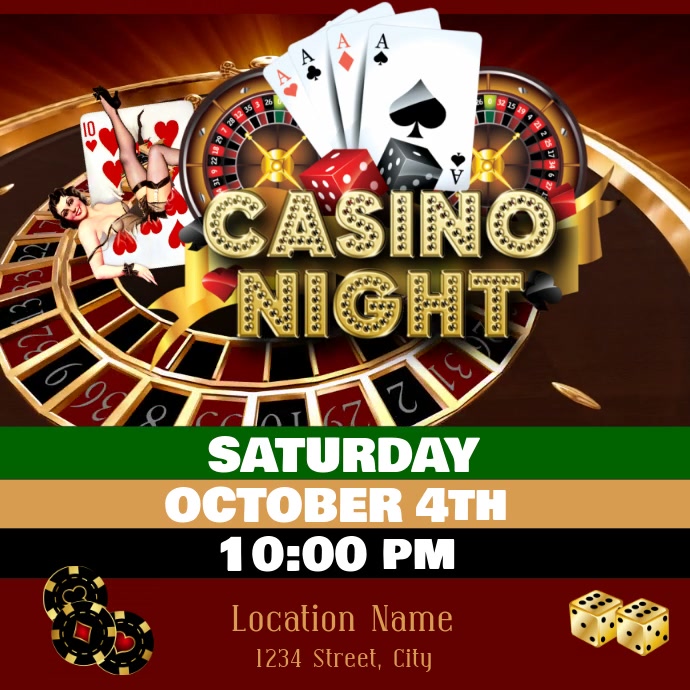 Casino Night โพสต์บน Instagram template