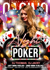 CASINO NIGHT A6 template