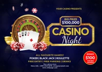 CASINO NIGHT Postal template