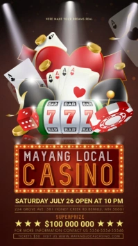 Casino Night Event Invitation Digital Display template