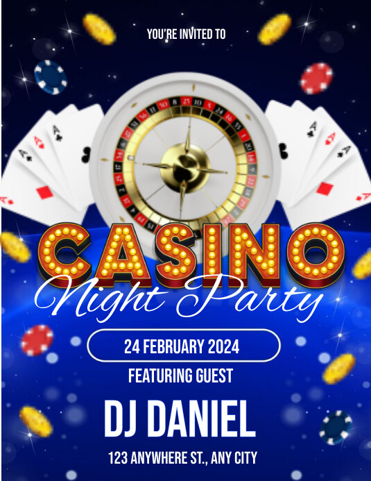 CASINO NIGHT FLYER GOLD template
