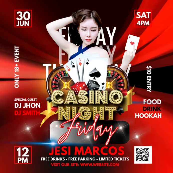 Plantilla de casino night friday party | PosterMyWall