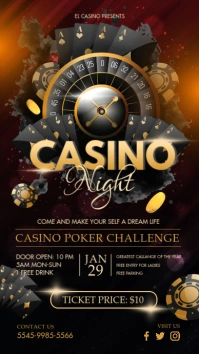 Casino Night Games List Digital Display template