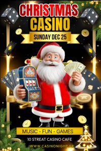 Black Casino Night Event Poster Template