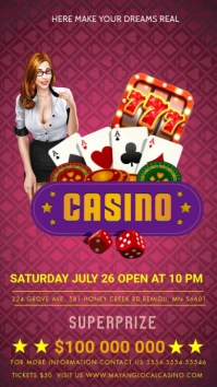 casino night party invitations Digital Display (9:16) template