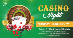 Green Casino Night Facebook Shared Image Template