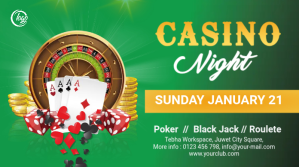 casino night party invitations Twitter Post template