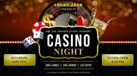Casino Night Party Invite Outdoor Sign Digital Display (16:9) template