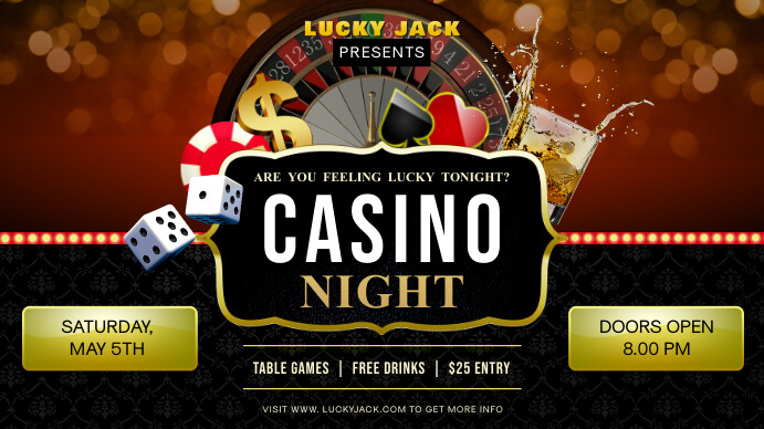 Casino Night Party Invite Outdoor Sign Template PosterMyWall