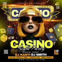 casino night party poster Square (1:1) template