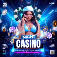 casino night party poster flyer template