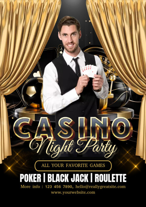 casino night party template A4