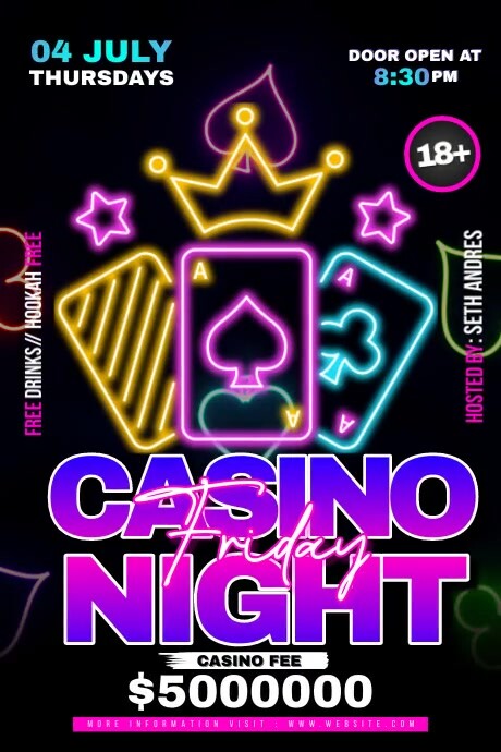 Casino Night Party Video Cartaz template