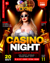 สีดำ Casino Night Instagram Portrait Template
