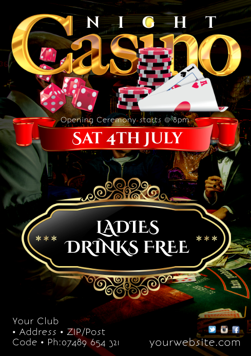 Casino Night Poster Template Postermywall