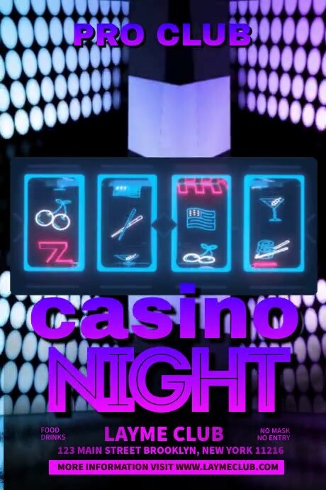 Casino Night Purple Poster template